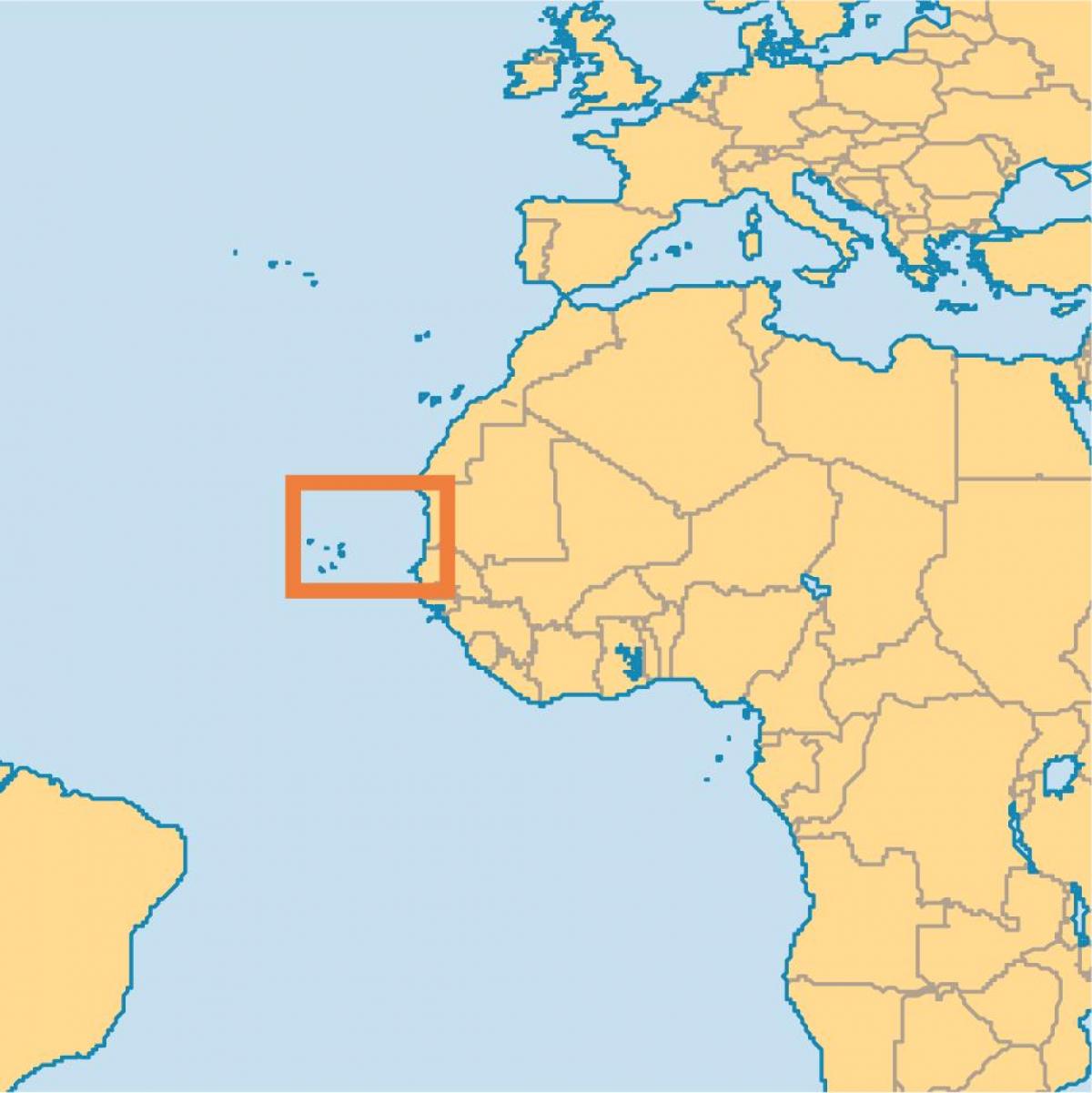 sýna Cape Verde á heiminum kort