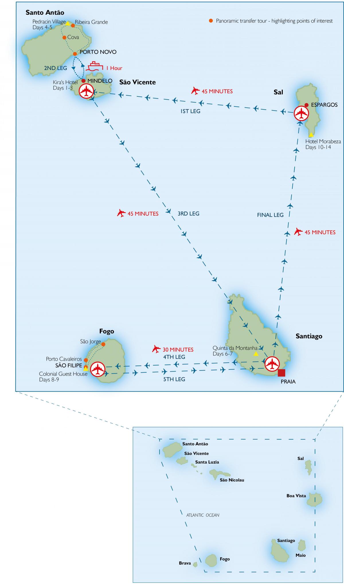 kort af Cape Verde flugvellir