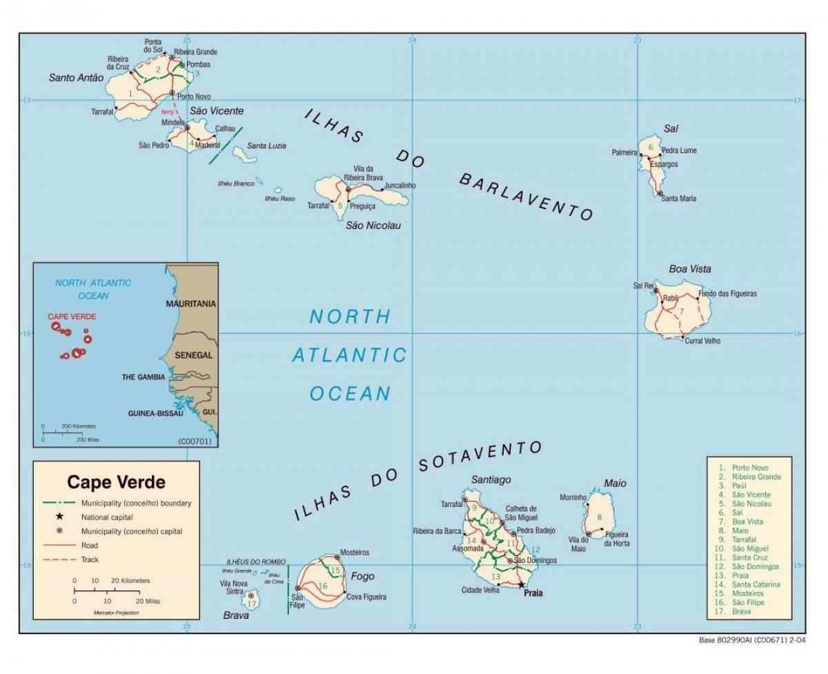 kort af Cabo Verde