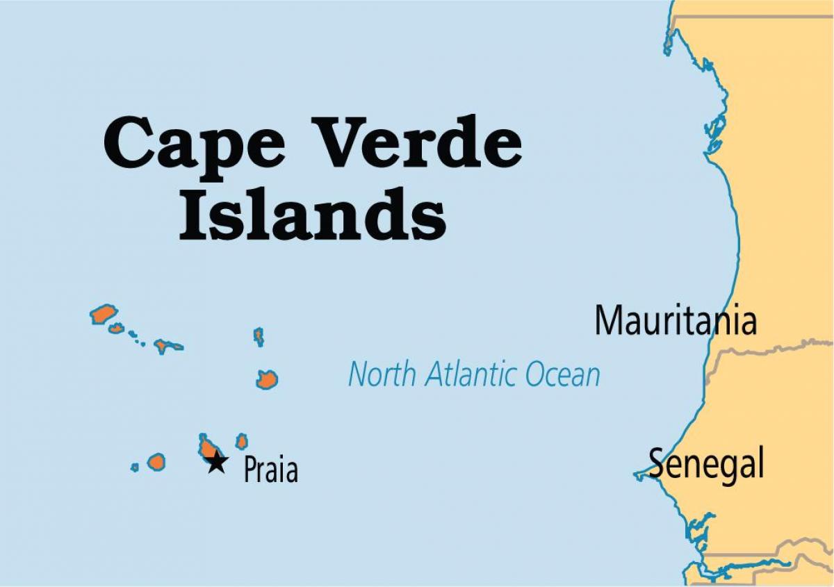 kort af kortinu að sýna Cape Verde eyjar