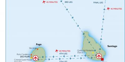 Kort af Cape Verde flugvellir
