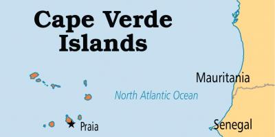 Kort af kortinu að sýna Cape Verde eyjar